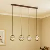 Image de Lindby suspension Valentina, E14, 4 lampes, gris fumé, verre