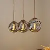 Image de Lindby suspension Valentina, E14, 3 lampes, gris fumé, verre