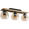 Image de Lindby Plafonnier Enrique à intensité variable (Moderne) en Noir Bois e. a. pour Couloir (à 3 lampes, E27) bois plafonnier lampe