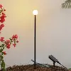 Image de Lampe solaire LED Lindby Freydis, noire, aluminium, 2 000 K