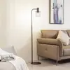 Image de Lucande lampe sur pied Eirian, noir, verre, hauteur 150 cm, E27