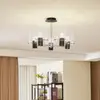 Image de Lucande plafonnier Eirian, à 5 lampes, noir, verre, E27