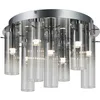 Image de Lucande LED Plafonnier Korvitha à intensité variable (Moderne) en Gris Verre e. a. pour Salon & Salle manger (à 5 lampes,), Eclairage Lampe Luminaire Plafond Eclerage