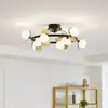 Image de Lucande Plafonnier LED Pallo, 9 lampes, noir/or, verre