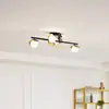 Image de Lucande Plafonnier LED Pallo, 4 lampes, noir/or, verre