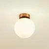 Image de Lucande plafonnier Bidolo, couleur laiton, verre, 15 cm, IP44