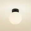 Image de Lucande plafonnier Bidolo, noir, verre, Ø 15 cm, IP44