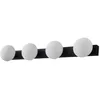 Image de Lucande LED Applique Murale Myrra (Moderne) en Noir Aluminium e. a. pour Salle de bain (à 4 lampes,), Luminaire salle Lampe WC