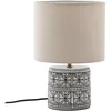 Image de Lucande Lampe à poser Thalorin (Scandinave) en Blanc Céramique e. a. pour Salon & Salle manger (1 lampe,à E27), textile