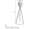 Image de Lucande lampe sur pied Kestralia, blanc, verre, Ø 35 cm, E27