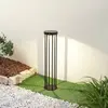 Image de Lucande, borne lumineuse LED solaire Evelis, noire, aluminium, détecteur