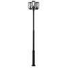 Image de Lucande Lampadaire extérieur Siveta à intensité variable en Noir Aluminium (à 3 lampes, E27) Candélabre luminaire d’extérieur