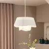 Image de Lindby suspension Eryndor, blanc, textile, Ø 47 cm, E27