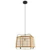 Image de Lindby Suspension Liriana à intensité variable (Traditionnel) en Marron Bois e. a. pour Salon & Salle manger (1 lampe,à E27), Luminaire Lampe Plafond Plafonnier
