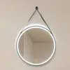 Image de Lucande miroir LED Lelin, Ø 60 cm, noir, aluminium, CCT