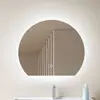 Image de Miroir LED Lucande Celestiel, demi-rond, CCT, 50 cm