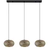 Image de Lindby Suspension Nerys à intensité variable (Traditionnel) en Marron Bois e. a. pour Salon & Salle manger (à 3 lampes, E27), Luminaire, Lampe Plafond, Luminaire Plafonnier,