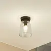 Image de Lucande plafonnier Badolo, noir, verre, Ø 15 cm, IP44