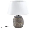 Image de Lindby Lampe à poser Aelith (Traditionnel) en Gris Textile e. a. pour Salon & Salle manger (1 lampe,à E27),