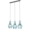 Image de Lindby Suspension en verre Drakar à intensité variable (Antique, Classic) Bleu Verre e. a. pour Salon & Salle manger (à 3 lampes E27) Luminaire Lampe plafond
