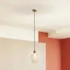 Image de Lindby Drakar suspension, 1 lampe, ambre, Ø 22cm