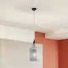 Image de Lindby suspension Drakar, à 1 lampe, gris, verre, Ø 19,5 cm