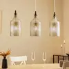 Image de Lindby suspension Drakar, à 3 lampes, gris, verre, Ø 19,5 cm