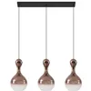 Image de Lucande Suspension en verre Lyrisa à intensité variable (Moderne) Cuivre Verre e. a. pour Salon & Salle manger (à 3 lampes, E27) Luminaire Lampe plafond Plafonnier