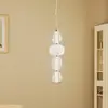 Image de Lucande Suspension LED Fedra, verre, gris/blanc, Ø 17 cm