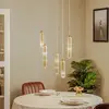 Image de Suspension Lucande Freylin, à 5 lampes, ambre, verre, 48 cm