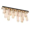 Image de Lucande Plafonnier Freylin à intensité variable (Antique, Classic) en Beige Verre e. a. pour Salon & Salle manger (à 12 lampes G9) Luminaire Lampe Plafond Eclerage
