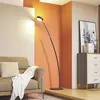 Image de Lucande Lampadaire arqué LED Boga, noir, métal, intensité variable