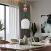 Image de Lindby suspension Ysoria, gris/rose/vert, céramique, Ø 16 cm