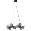 Image de Lucande Suspension en verre Naelen à intensité variable (Moderne) Noir Métal e. a. pour Salon & Salle manger (à 11 lampes, G9) Luminaire Lampe plafond Plafonnier