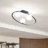 Image de Lucande plafonnier Kulka, à 3 lampes, noir, verre, G9