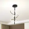 Image de Lucande Plafonnier LED Madu, noir, métal, hauteur 75 cm