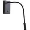 Image de Lucande LED Applique Murale Hetti en Noir Métal e. a. pour Chambre à coucher (1 lampe,à), Lampe Eclairage Luminaire Mural