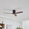 Image de Ventilateur de plafond Lucande Vindur, noir, bois, courant continu, silencieux