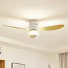 Image de Ventilateur de plafond LED Lucande Kayu, blanc/bois, DC, 132 cm