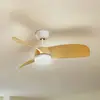 Image de Ventilateur de plafond LED Lindby Enon, blanc/teinte bois, courant continu,