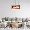 Image de Envostar Lee suspension bois/noir à 3 lampes