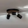 Image de Envostar Tino Spot pour plafond à 3 lampes rond noir/bois