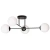 Image de Euluna Plafonnier Glassy à intensité variable (Moderne) en Noir Verre e. a. pour Salon & Salle manger (à 4 lampes, E14) Luminaire Lampe Plafond Eclerage Eclairage Interieur