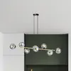 Image de Euluna Suspension Glassy, à 8 lampes, noir/doré/graphite