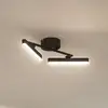 Image de Lindby Plafonnier LED Eldrin, 2 lampes, noir,réglette lumineuse LED