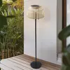 Image de Lucande Lampe sur pied LED Eligio, bambou, Ø 39 cm, RVB