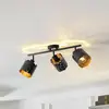 Image de Plafonnier Lindby Aralena, noir/or, à 3 lampes, longueur 70 cm