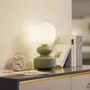 Image de Lampe à poser Lucande Fidelo, blanc/vert, 38 cm, verre, céramique
