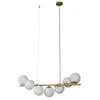 Image de Lucande Suspension en verre Isandro à intensité variable (Moderne) Doré Verre e. a. pour Salon & Salle manger (à 7 lampes, G9) Luminaire Lampe plafond Plafonnier