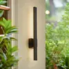 Image de Applique murale d'extérieur LED Lindby Sakari, noir, aluminium, hauteur 50 cm